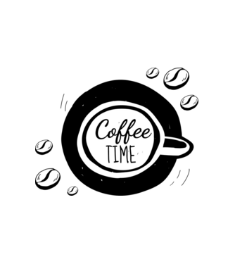 Coffe Time minta fehér pólón
