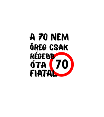 70 éves minta fehér pólón