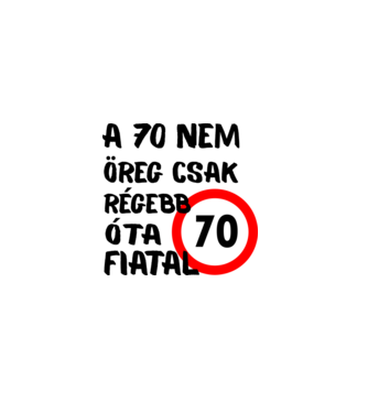 70 éves minta homokszín pólón