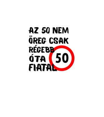 50 éves minta szürke pólón