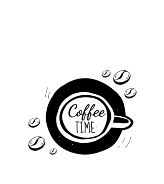 Coffe Time minta almazöld pólón