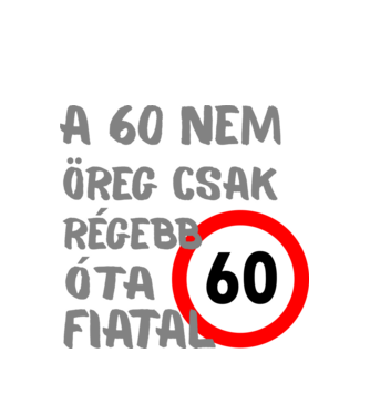60 éves minta fehér pólón