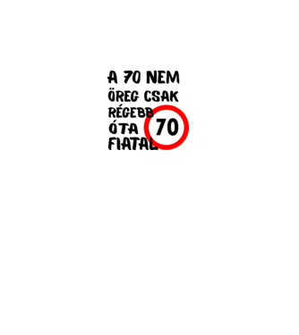 70 éves minta fehér pólón