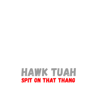 HAWK TUAH minta fehér pólón