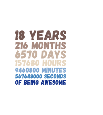 18 Years minta sötétkék pólón