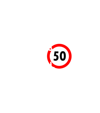 50 Éves minta fekete pólón