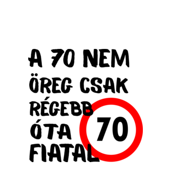 70 éves minta fehér pólón