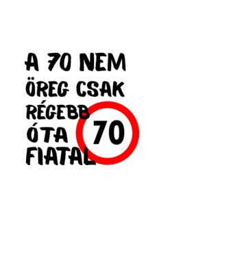 70 éves minta fehér pólón
