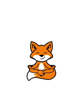 Meditáló róka  minta királykék pólón