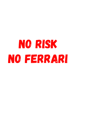 NO RISK NO FERRARI minta fekete pólón