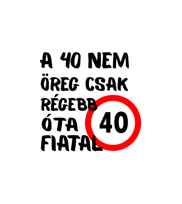 40 éves minta fehér pólón