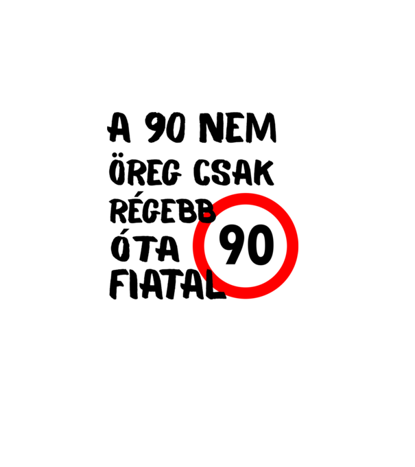 90 éves minta szürke pólón