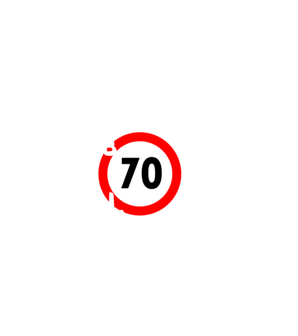 70 éves minta fehér pólón