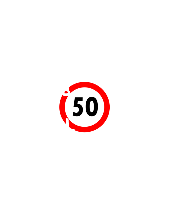 50 Éves minta fekete pólón