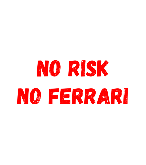 NO RISK NO FERRARI minta fehér pólón