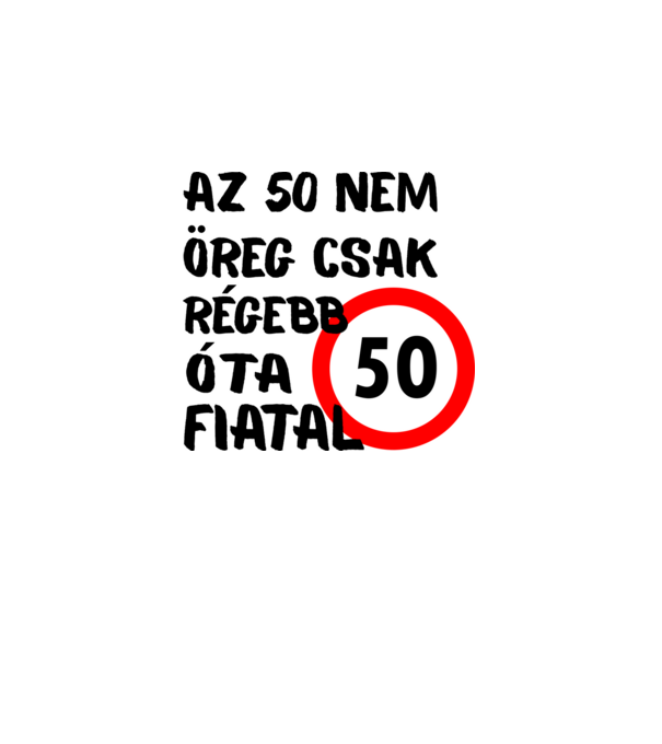 50 éves minta szürke pólón