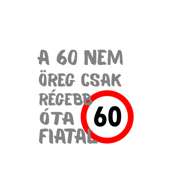 60 éves minta fehér pólón