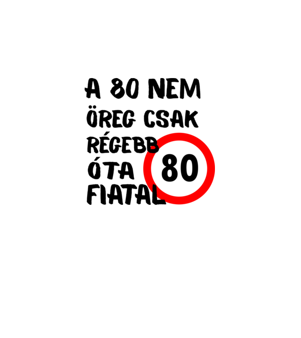 80 éves minta szürke pólón