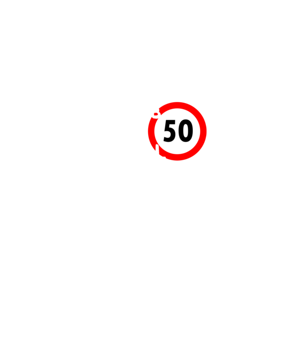 50 Éves minta fekete pólón