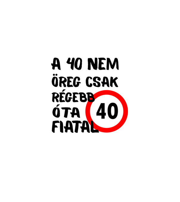 40 éves minta fehér pólón