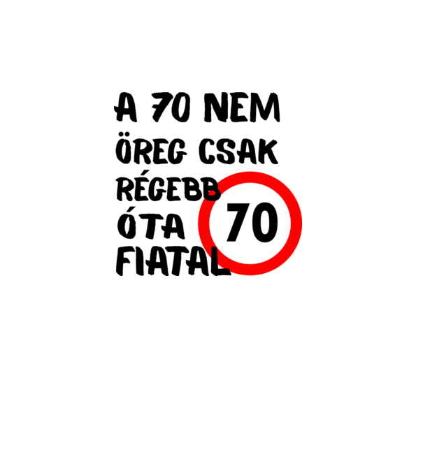 70 éves minta fehér pólón