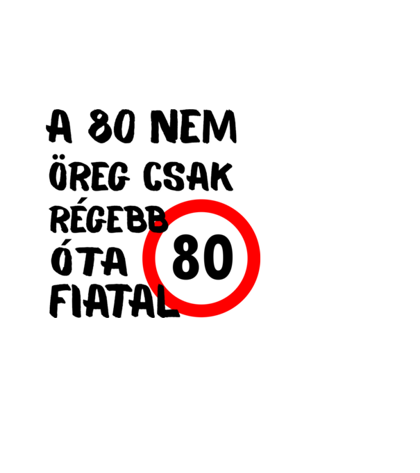 80 éves minta világoskék pólón