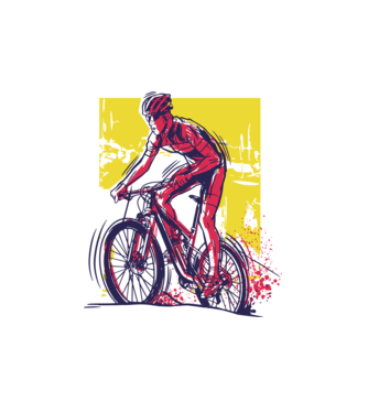 Cyclist minta fehér pólón