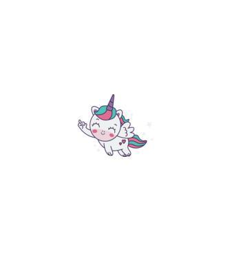 Cute unicorn minta fehér/piros pólón