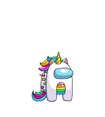 Among Us Unicorn minta fehér pólón