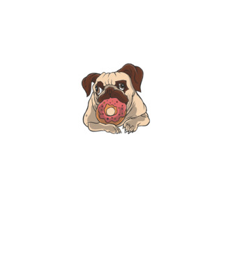 Pug&Donut minta fehér pólón
