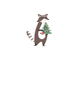 Racoon animal christmas- minta fehér pólón