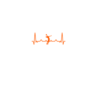 Heartbeat with volleyball (színezhető) minta fekete pólón