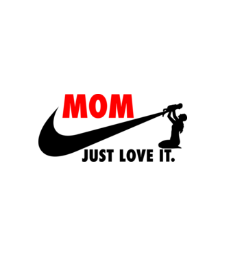 Mom just love it minta fehér pólón
