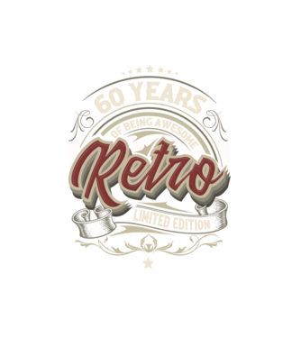 Retro 60 éves minta fehér pólón