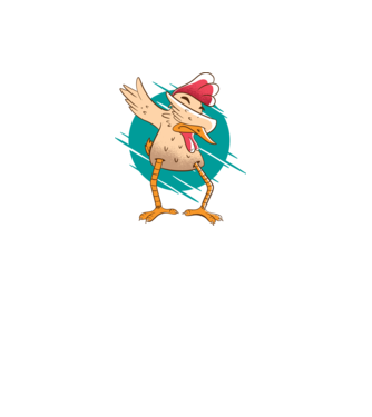 Dabbing chicken minta fehér pólón