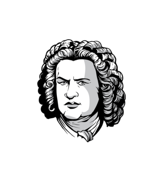 Bach minta fehér pólón