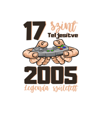 17. szint teljesítve minta fehér pólón