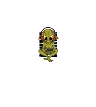 Alien gamer minta szürke pólón