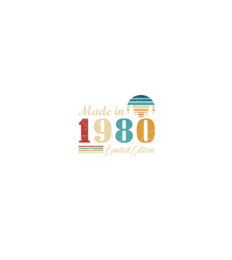 Vintage birthday 1980 minta fekete pólón