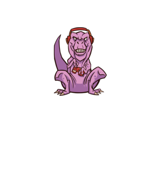 GAMING T-REX minta fehér pólón