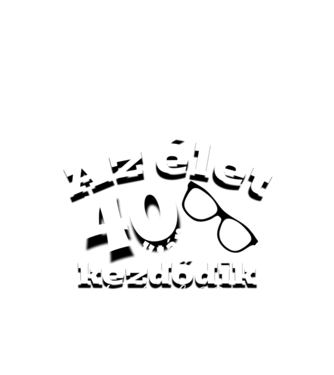 Az élet 40 után kezdődik minta piros pólón