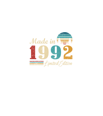 Vintage birthday 1992 minta fekete pólón