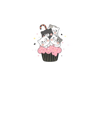 Cat on Cupcake minta fehér pólón