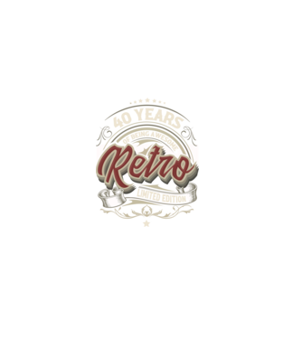 Retro 40 éves minta fekete pólón