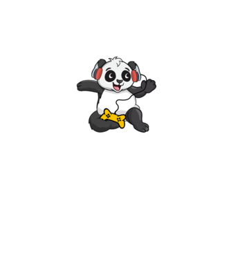 Gaming Panda minta fehér pólón