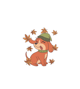 Dog Leaf Fall minta szürke pólón