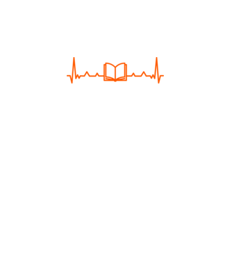 Heartbeat with book (színezhető) minta narancssárga pólón