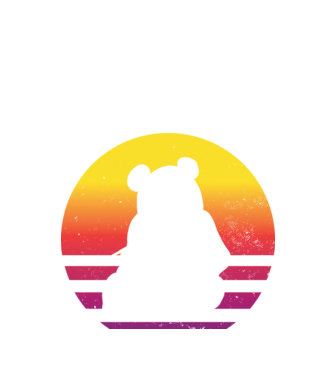 Retro Panda minta fekete pólón