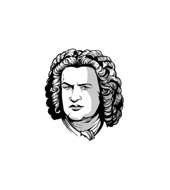 Bach minta fehér pólón