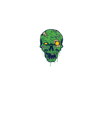 Zombi koponya  minta farmerkék pólón